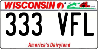 WI license plate 333VFL
