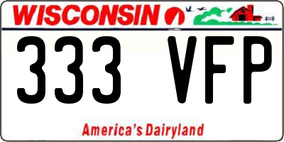 WI license plate 333VFP