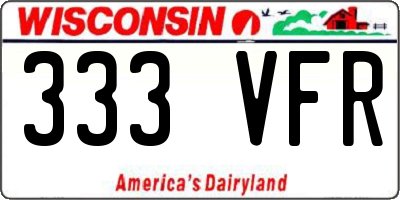 WI license plate 333VFR