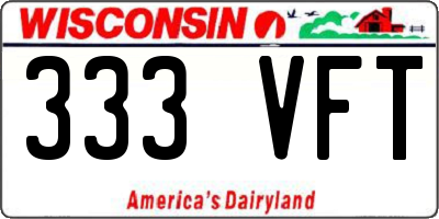 WI license plate 333VFT