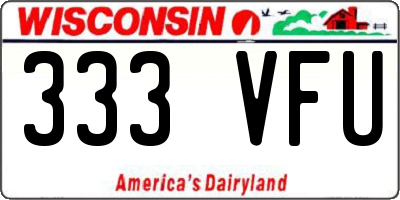 WI license plate 333VFU