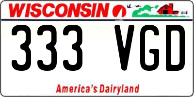 WI license plate 333VGD