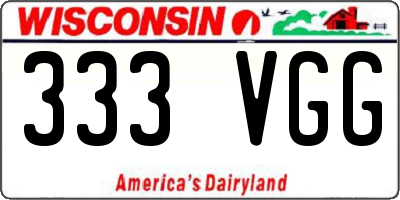 WI license plate 333VGG