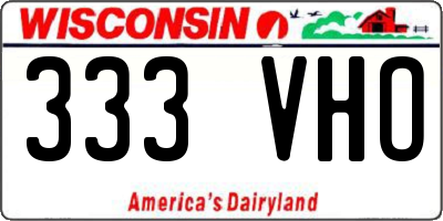 WI license plate 333VHO