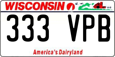 WI license plate 333VPB
