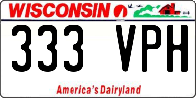 WI license plate 333VPH