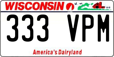 WI license plate 333VPM