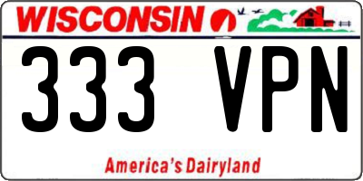 WI license plate 333VPN