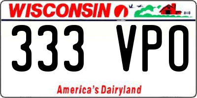 WI license plate 333VPO