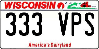 WI license plate 333VPS