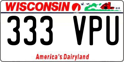 WI license plate 333VPU