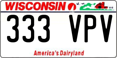 WI license plate 333VPV