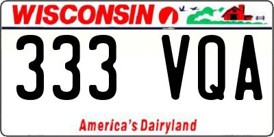 WI license plate 333VQA