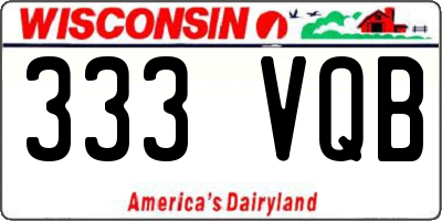 WI license plate 333VQB