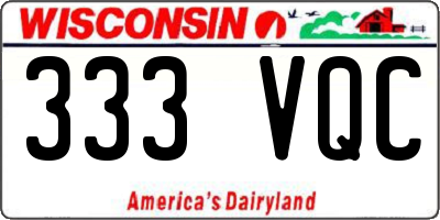 WI license plate 333VQC