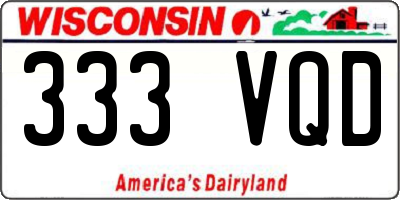 WI license plate 333VQD