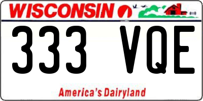WI license plate 333VQE