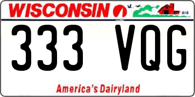 WI license plate 333VQG