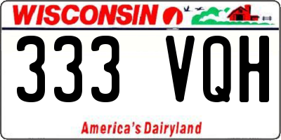 WI license plate 333VQH