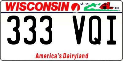 WI license plate 333VQI