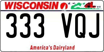 WI license plate 333VQJ