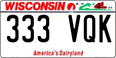 WI license plate 333VQK