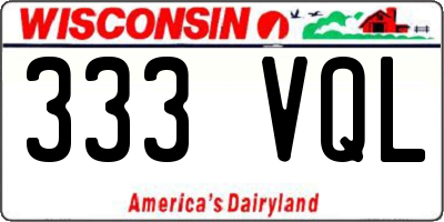 WI license plate 333VQL