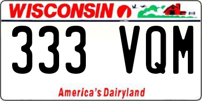 WI license plate 333VQM