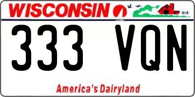 WI license plate 333VQN