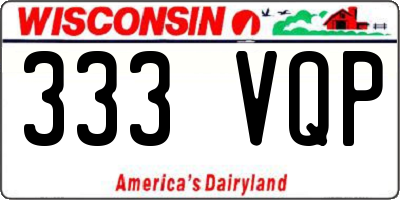 WI license plate 333VQP