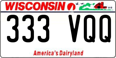 WI license plate 333VQQ