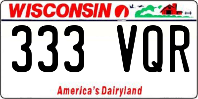 WI license plate 333VQR