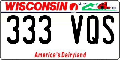 WI license plate 333VQS