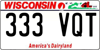 WI license plate 333VQT