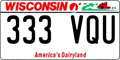 WI license plate 333VQU