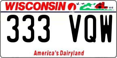WI license plate 333VQW
