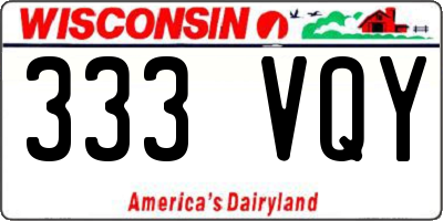 WI license plate 333VQY