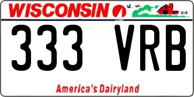 WI license plate 333VRB