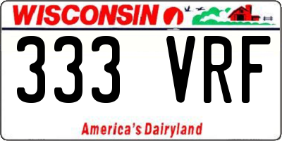 WI license plate 333VRF