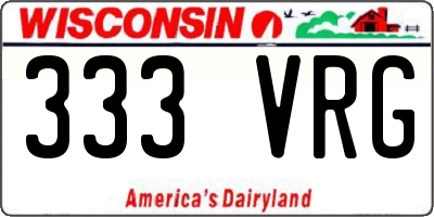 WI license plate 333VRG