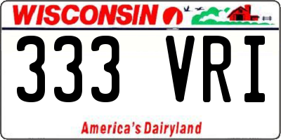 WI license plate 333VRI