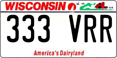 WI license plate 333VRR