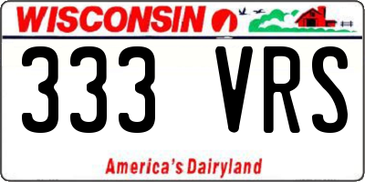 WI license plate 333VRS
