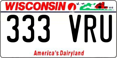 WI license plate 333VRU