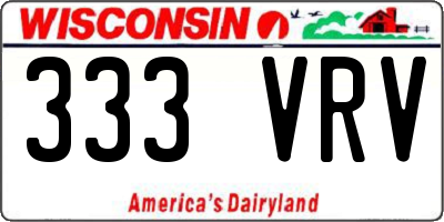 WI license plate 333VRV