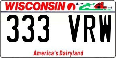 WI license plate 333VRW