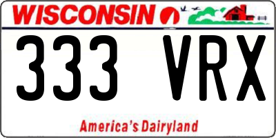WI license plate 333VRX