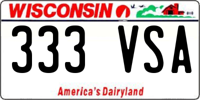 WI license plate 333VSA