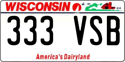 WI license plate 333VSB