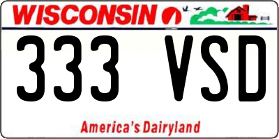 WI license plate 333VSD